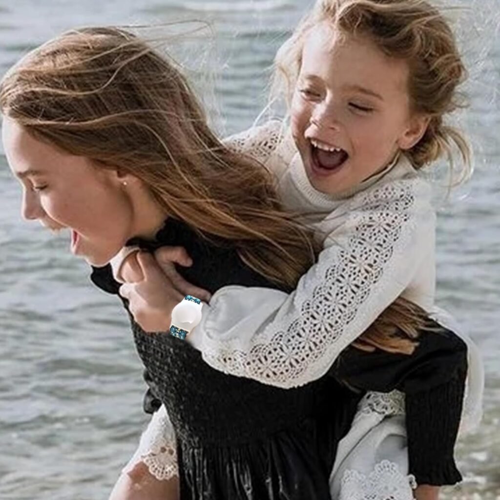 Afoskce Elastic Airtag Bracelet for Kids， Nylon GPS Tracker Holder Protective Case Compatible with Apple Air Tag,Adjustable Anti Lost Airtag Watch Band for Kids Children Elders，3 Pack