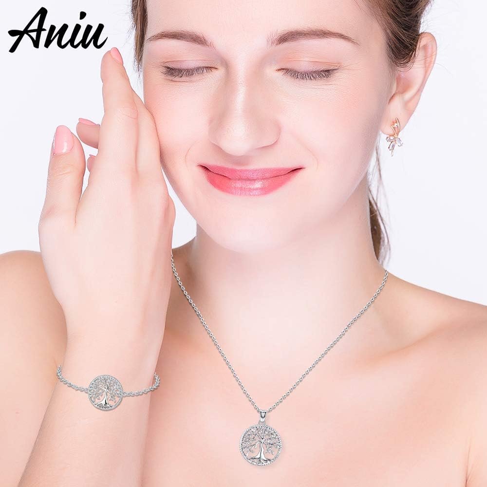 Aniu Tree of Life Bracelet for Women Girls, S925 Sterling Silver Adjustable Chain Family Tree Jewelry for Mothers Day/Birthday/Anniversary(with Gift Box) Aniu Tree of Life Bracelet for Women Girls, S925 Sterling Silver Adjustable Chain Family Tree Jewelry for Mothers Day/Birthday/Anniversary(with Gift Box)