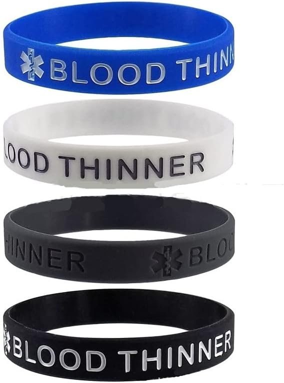 Caiyao Hearing Impaired Medical Alert ID Bracelets Blood THINNER Diabetic Type 1/2 Rubber Medical Awareness Emergency Warning Wristbands Bracelet Caiyao Hearing Impaired Medical Alert ID Bracelets Blood THINNER Diabetic Type 1/2 Rubber Medical Awareness Emergency Warning Wristbands Bracelet