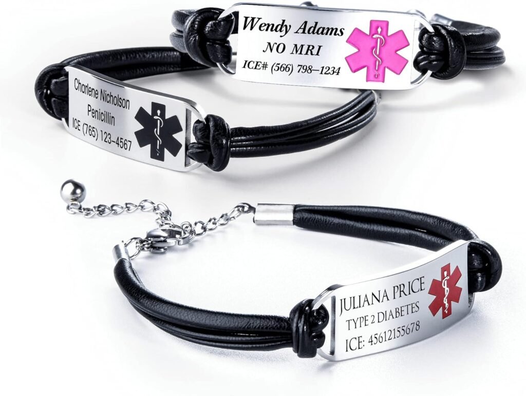 Caramel Sweet Life Medical Alert Bracelets for Women, Personalized Stainless Steel Emergency Medical ID Bracelets Wristband Caramel Sweet Life Medical Alert Bracelets for Women, Personalized Stainless Steel Emergency Medical ID Bracelets Wristband