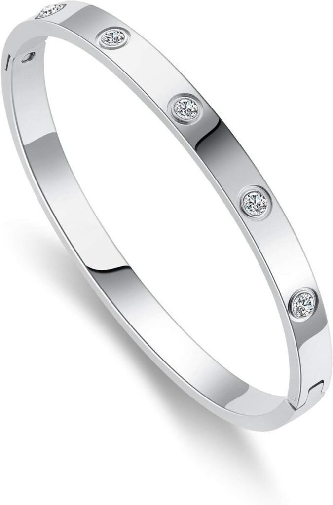 Chrishine Life Love Friendship Bracelet Bangle Gold Rose Gold Silver with Cubic Zirconia Stones Stainless Steel Hinged Jewelry with Crystal Oval Bracelet Birthday Present for Her Women Teen Girls Chrishine Life Love Friendship Bracelet Bangle Gold Rose Gold Silver with Cubic Zirconia Stones Stainless Steel Hinged Jewelry with Crystal Oval Bracelet Birthday Present for Her Women Teen Girls