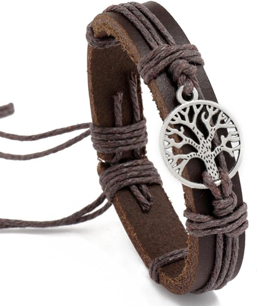 Dmaiy Cross Leather Bracelets Tree of Life Bracelet Black Basketball Bracelets Jewelry for Men Teenage and Boys Dmaiy Cross Leather Bracelets Tree of Life Bracelet Black Basketball Bracelets Jewelry for Men Teenage and Boys