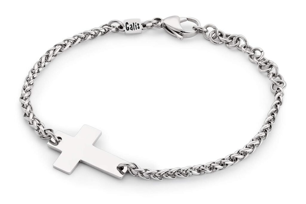 Galis Cross Bracelet For Men - Premium Stainless Steel Men’s Bracelet, Black Bracelet Non Tarnish Rope Chain With Cross Pendant, This Black Chain Bracelet for Men is a Stylish Gift For Him 7” Galis Cross Bracelet For Men - Premium Stainless Steel Men’s Bracelet, Black Bracelet Non Tarnish Rope Chain With Cross Pendant, This Black Chain Bracelet for Men is a Stylish Gift For Him 7”