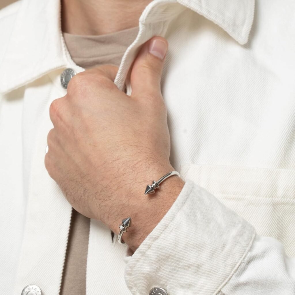 Galis Mens Cuff Bracelet - Silver Plated Bracelet made of Premium Stainless Steel 6.5-7.5, This Silver Bracelet For Men is THE gift for your man in life on his birthday, anniversary, Fathers Day Galis Mens Cuff Bracelet - Silver Plated Bracelet made of Premium Stainless Steel 6.5-7.5, This Silver Bracelet For Men is THE gift for your man in life on his birthday, anniversary, Fathers Day