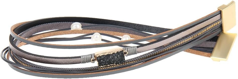 GelConnie Leather Cuff Bracelet Baroque Pearl Wrap Bracelet Gorgeous Gold Tube Bangle Magnetic Boho Bracelet Bohemian Wristband Jewelry Gift for Women Teen Girls Wife Sister GelConnie Leather Cuff Bracelet Baroque Pearl Wrap Bracelet Gorgeous Gold Tube Bangle Magnetic Boho Bracelet Bohemian Wristband Jewelry Gift for Women Teen Girls Wife Sister