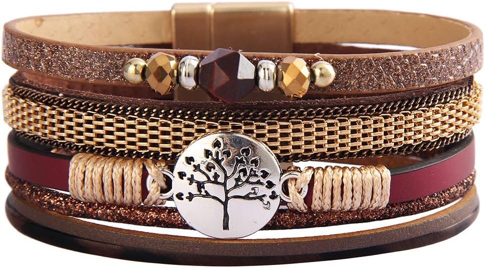 GelConnie Leather Wrap Bracelet Boho Cuff Bracelets Crystal Leather Bracelet Magnetic Multi Strand Bracelets Bohemian Bracelet Leather Wristbands Bangle Jewelry for Women Teen Girls Wife Mother GelConnie Leather Wrap Bracelet Boho Cuff Bracelets Crystal Leather Bracelet Magnetic Multi Strand Bracelets Bohemian Bracelet Leather Wristbands Bangle Jewelry for Women Teen Girls Wife Mother