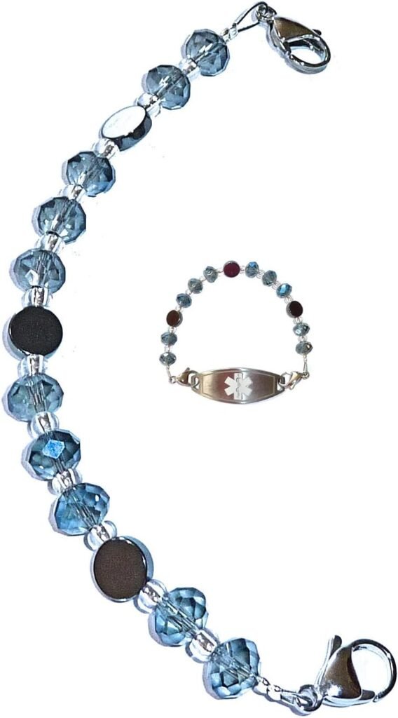 Hidden Hollow Beads Womens Artistic Medical Alert ID Interchangeable Replacement Bracelet, Identification Vital info tag Hidden Hollow Beads Womens Artistic Medical Alert ID Interchangeable Replacement Bracelet, Identification Vital info tag