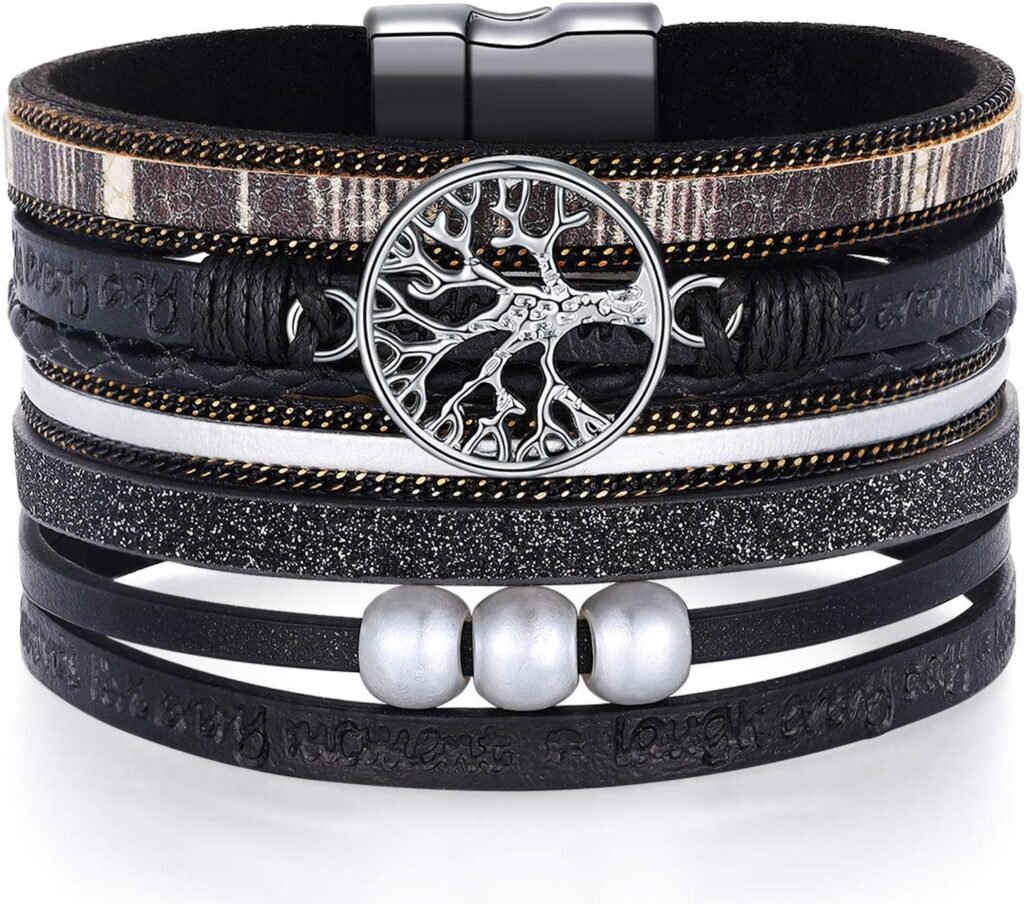 Inspirational Tree of Life Leather Bracelets for Women,Birthday Christmas Jewelry Gifts for Teens Girls Inspirational Tree of Life Leather Bracelets for Women,Birthday Christmas Jewelry Gifts for Teens Girls