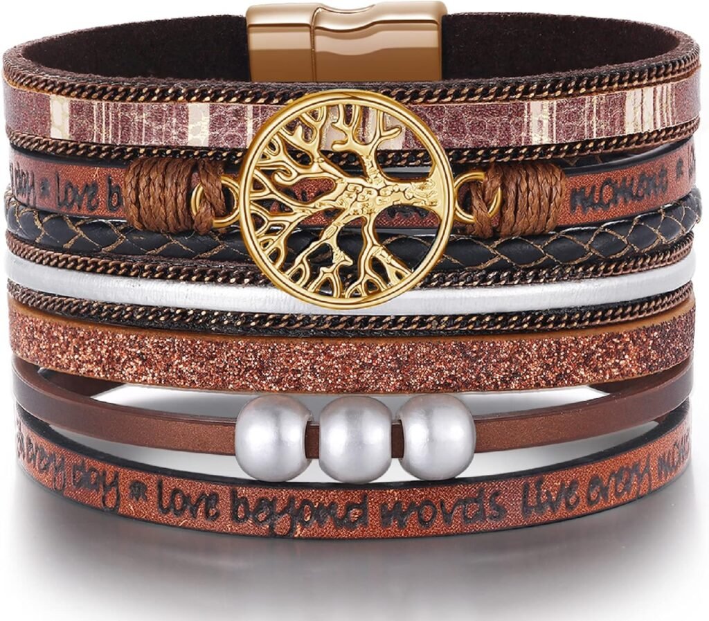 Inspirational Tree of Life Leather Bracelets for Women,Birthday Christmas Jewelry Gifts for Teens Girls Inspirational Tree of Life Leather Bracelets for Women,Birthday Christmas Jewelry Gifts for Teens Girls