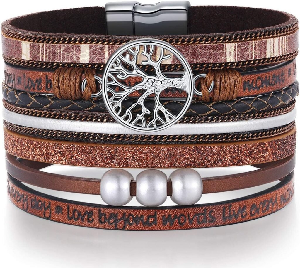 Inspirational Tree of Life Leather Bracelets for Women,Birthday Christmas Jewelry Gifts for Teens Girls Inspirational Tree of Life Leather Bracelets for Women,Birthday Christmas Jewelry Gifts for Teens Girls