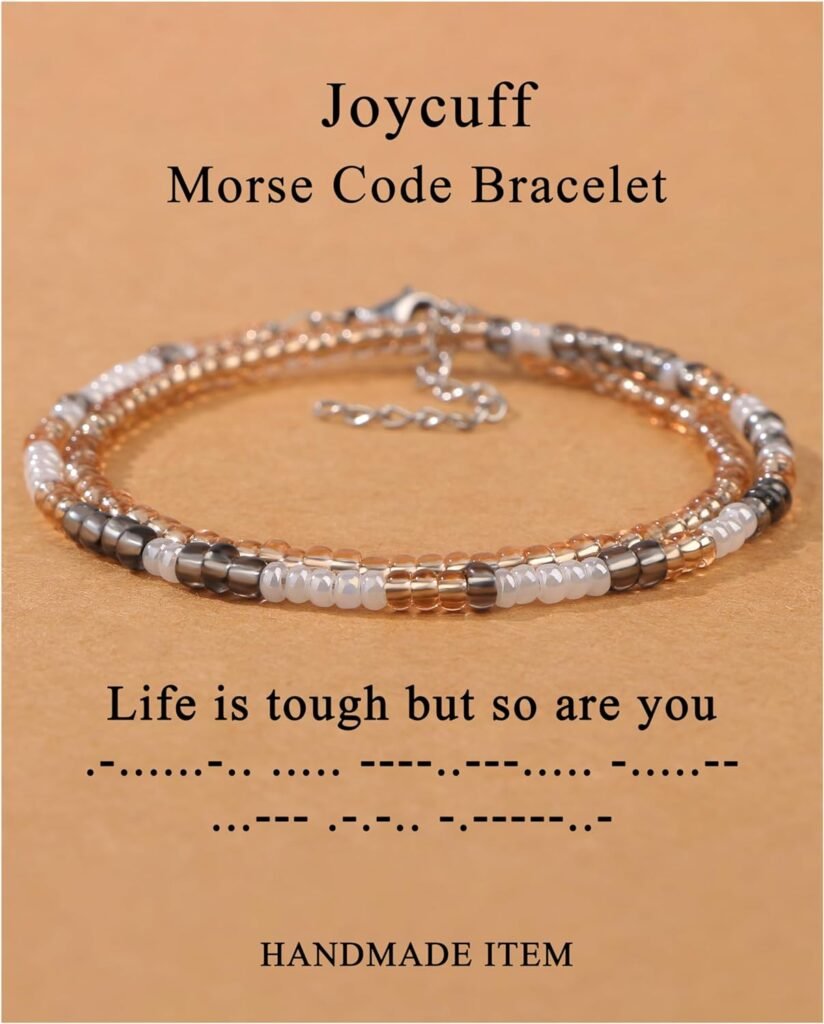 JoycuFF Inspirational 𝐌𝐨𝐫𝐬𝐞 𝐂𝐨𝐝𝐞 𝐁𝐫𝐚𝐜𝐞𝐥𝐞𝐭𝐬 for Women Funny Jewelry Birthday 𝐂𝐡𝐫𝐢𝐭𝐦𝐚𝐬 Gifts for Her Mother Aunt Daughter Sister Best Friend Bead Wrap Bracelets Adjustable JoycuFF Inspirational 𝐌𝐨𝐫𝐬𝐞 𝐂𝐨𝐝𝐞 𝐁𝐫𝐚𝐜𝐞𝐥𝐞𝐭𝐬 for Women Funny Jewelry Birthday 𝐂𝐡𝐫𝐢𝐭𝐦𝐚𝐬 Gifts for Her Mother Aunt Daughter Sister Best Friend Bead Wrap Bracelets Adjustable