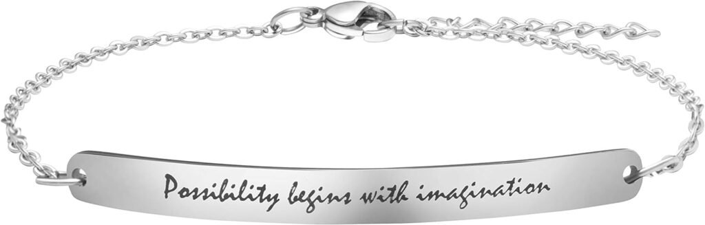 JoycuFF Personalized Gifts for Women Motivational Friendship Bracelets Inspire Mantra Message Engraved JoycuFF Personalized Gifts for Women Motivational Friendship Bracelets Inspire Mantra Message Engraved