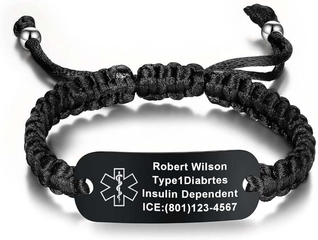 JUST MEET YOU Medical Alert Bracelets for Women Personalized | Medical Alert ID Bracelets | Tow-Tone Polyester Rope Handmade Braided Emergency Bracelet, Adjustable (6.5-8.5 inches) JUST MEET YOU Medical Alert Bracelets for Women Personalized | Medical Alert ID Bracelets | Tow-Tone Polyester Rope Handmade Braided Emergency Bracelet, Adjustable (6.5-8.5 inches)