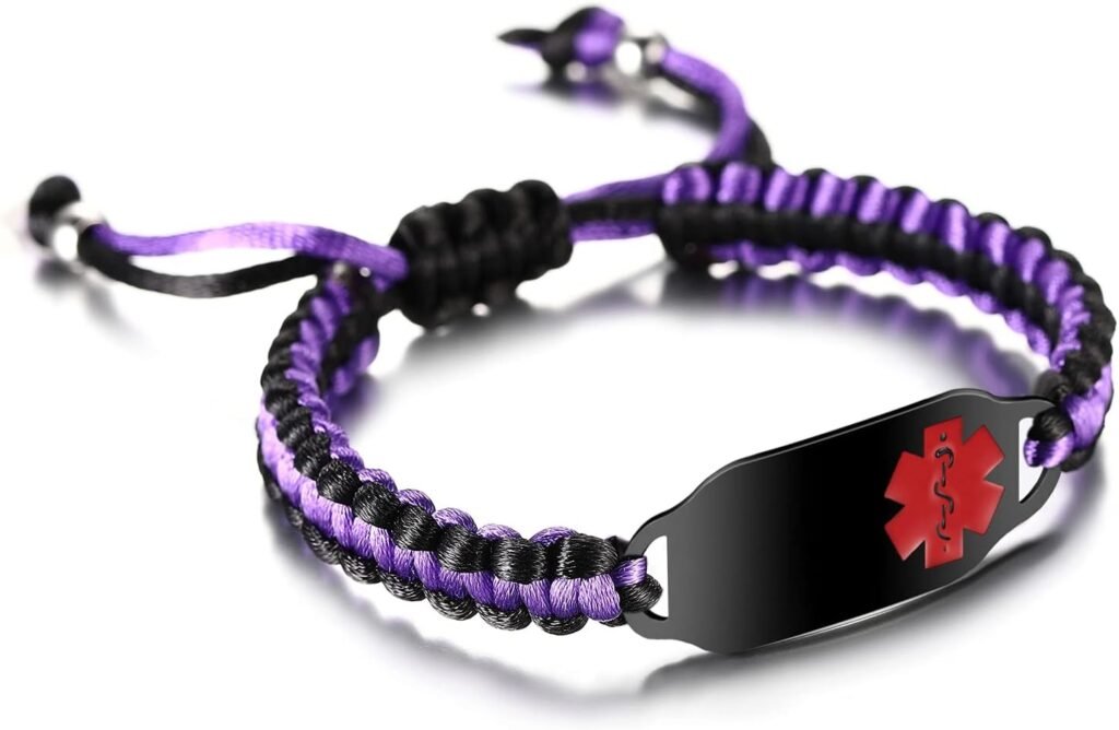 JUST MEET YOU Medical Alert Bracelets for Women Personalized | Medical Alert ID Bracelets | Tow-Tone Polyester Rope Handmade Braided Emergency Bracelet, Adjustable (6.5-8.5 inches) JUST MEET YOU Medical Alert Bracelets for Women Personalized | Medical Alert ID Bracelets | Tow-Tone Polyester Rope Handmade Braided Emergency Bracelet, Adjustable (6.5-8.5 inches)