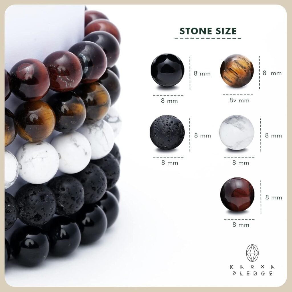 KARMAPLEDGE Healing Crystal Bracelets for Men Women, Spiritual, Positive Energy Balance, Handmade 6mm Crystal Beads Bracelets KARMAPLEDGE Healing Crystal Bracelets for Men Women, Spiritual, Positive Energy Balance, Handmade 6mm Crystal Beads Bracelets
