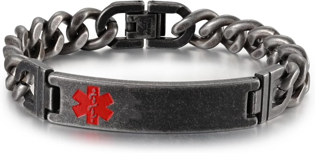 Lam Hub Fong Emergency Medical Alert Bracelets for Women Men Free Engrave Medical ID Bracelets 7.5 to 9.5 Inches Non Tarnish Titanium Steel Medical Alert ID Bracelet for Women Men Lam Hub Fong Emergency Medical Alert Bracelets for Women Men Free Engrave Medical ID Bracelets 7.5 to 9.5 Inches Non Tarnish Titanium Steel Medical Alert ID Bracelet for Women Men