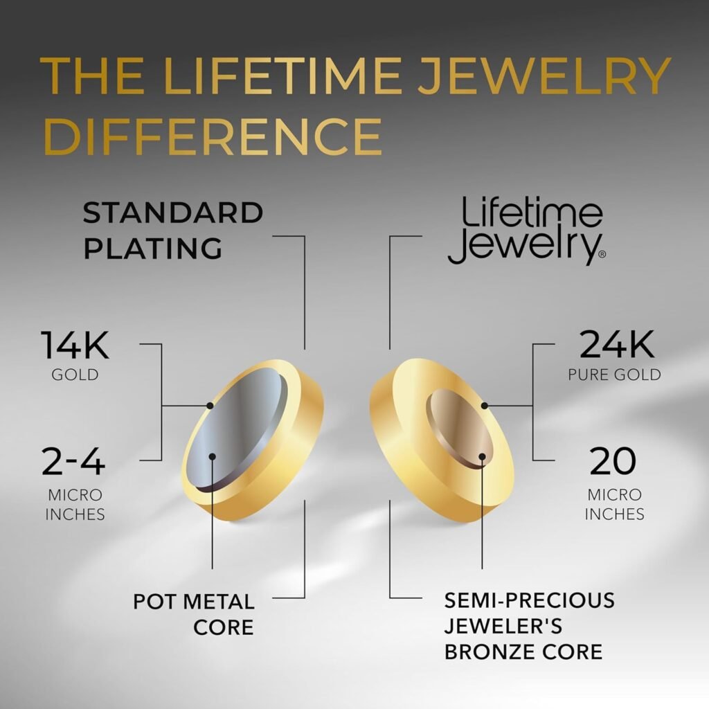 LIFETIME JEWELRY 11mm Flat Cuban Link Chain Bracelet for Men Women 24k Gold Plated LIFETIME JEWELRY 11mm Flat Cuban Link Chain Bracelet for Men Women 24k Gold Plated