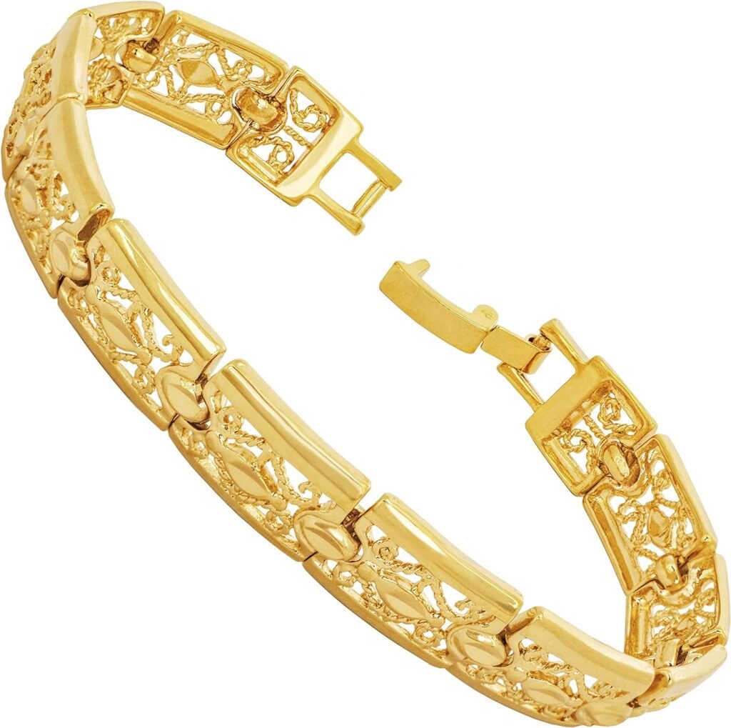 LIFETIME JEWELRY Filigree Bracelet for Women and Men 24k Real Gold Plated Charm LIFETIME JEWELRY Filigree Bracelet for Women and Men 24k Real Gold Plated Charm