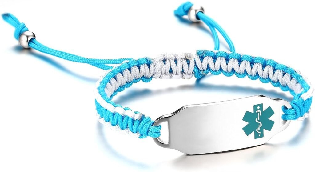 MAXZOOL Custom medical bracelets for women, Free Engraving Nylon Handmade Braided Rope Medical Alert ID Bracelet For Women,personalized Medical Alert Bracelet 6.5-8.5 Inches Adjustable MAXZOOL Custom medical bracelets for women, Free Engraving Nylon Handmade Braided Rope Medical Alert ID Bracelet For Women,personalized Medical Alert Bracelet 6.5-8.5 Inches Adjustable