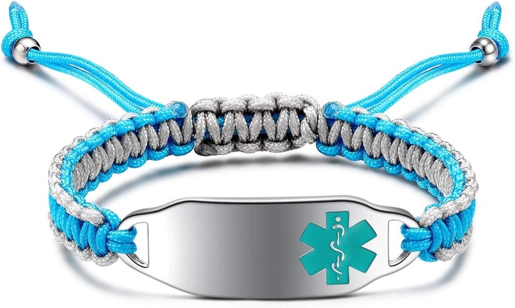 MAXZOOL Custom medical bracelets for women, Free Engraving Nylon Handmade Braided Rope Medical Alert ID Bracelet For Women,personalized Medical Alert Bracelet 6.5-8.5 Inches Adjustable MAXZOOL Custom medical bracelets for women, Free Engraving Nylon Handmade Braided Rope Medical Alert ID Bracelet For Women,personalized Medical Alert Bracelet 6.5-8.5 Inches Adjustable