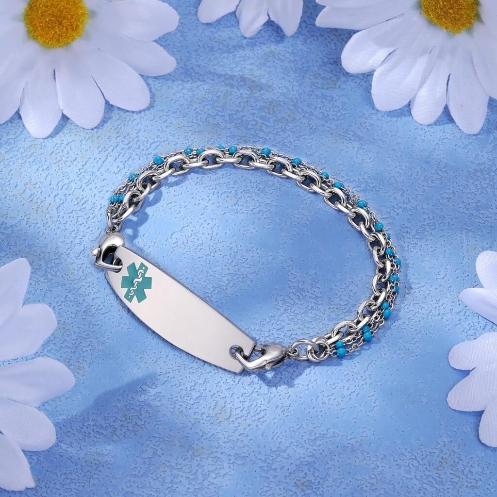 MAXZOOL Free Engraving Medical Alert Bracelets for Women Men with Rolo Leather Rope | Medical ID Interchangeable Replacement Bracelet | Stainless Steel Personalized Medical ID Tag MAXZOOL Free Engraving Medical Alert Bracelets for Women Men with Rolo Leather Rope | Medical ID Interchangeable Replacement Bracelet | Stainless Steel Personalized Medical ID Tag