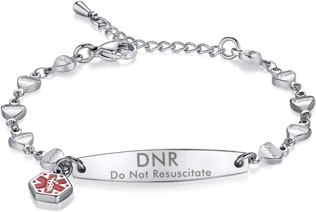 mnmoom Fashion Heart medical alert bracelets For Women Allergic to Penicillin bracelet 6.5-8 inch Adjustable mnmoom Fashion Heart medical alert bracelets For Women Allergic to Penicillin bracelet 6.5-8 inch Adjustable