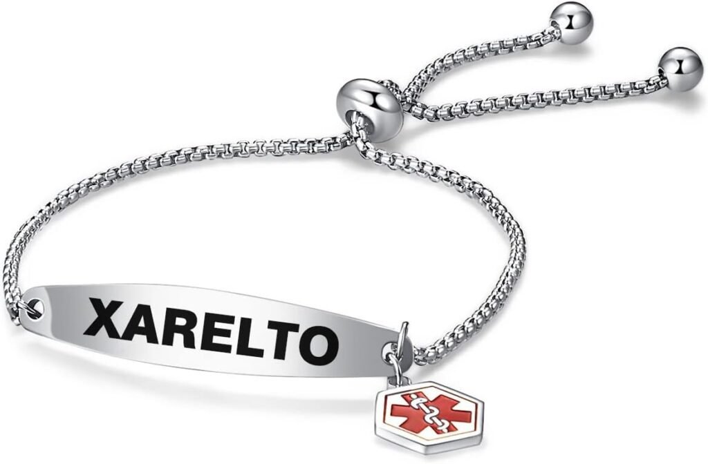 NARTGO Red Medical Alert ID Bracelet for Women Men Emergency First Aid Engraved Adjustable Stainless Steel Chain Bracelets NARTGO Red Medical Alert ID Bracelet for Women Men Emergency First Aid Engraved Adjustable Stainless Steel Chain Bracelets