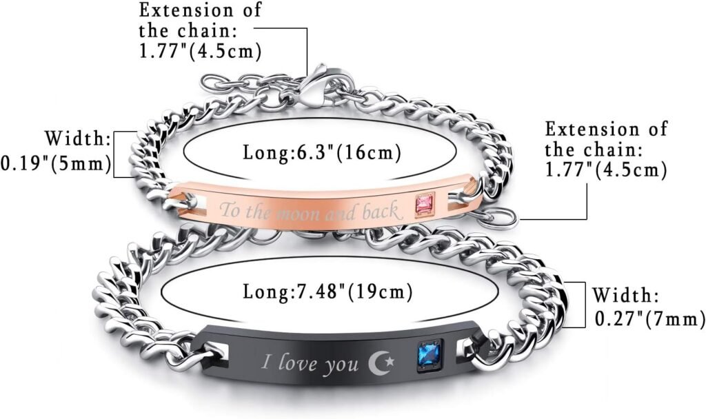 OIDEA 2pcs Stainless Steel Cubic Zirconia His Queen Her King Bracelets,Romantic Keep Me in Your Heart,CZ Love Charm Bangle Braclets for Valentines Gifts OIDEA 2pcs Stainless Steel Cubic Zirconia His Queen Her King Bracelets,Romantic Keep Me in Your Heart,CZ Love Charm Bangle Braclets for Valentines Gifts