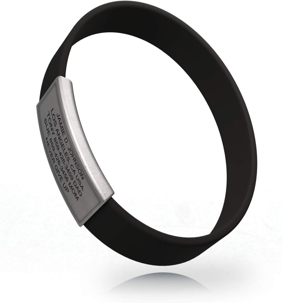 ROAD iD Official Stretch ID Bracelet for Men and Women - Stretchable and Comfy Silicone Bracelets for Identification, Emergency  Medical Information for Athletes  Travelers (13mm Wide)