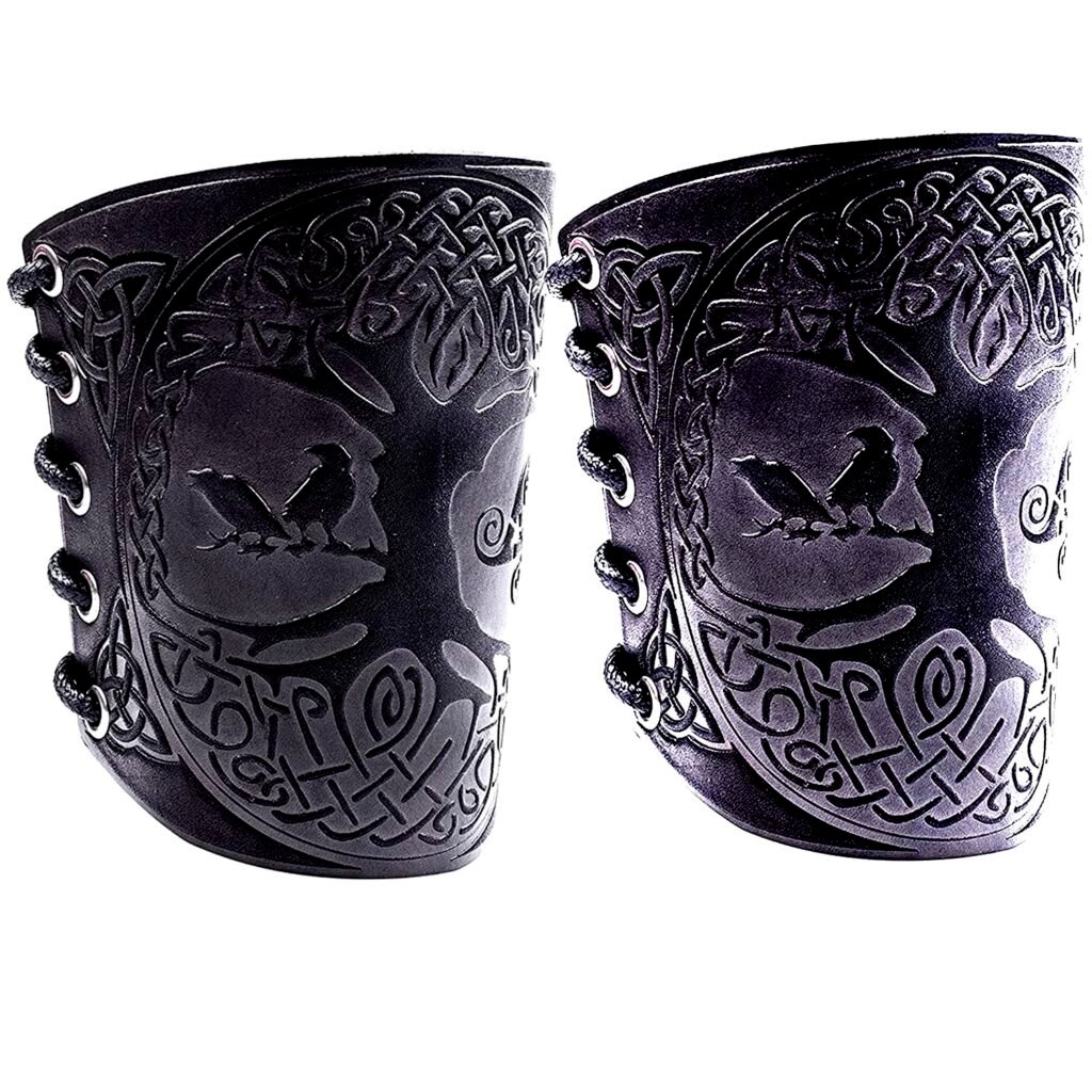 Stahlgilde 100% Genuine Leather Handmade Wrist Cuffs Bracers-LARP Gauntlet-Real Leather Wristbands-Viking Cosplay Armor Bracelets-Yggdrasil World Tree Embossing Archery Armguard - Length 5 130duh Stahlgilde 100% Genuine Leather Handmade Wrist Cuffs Bracers-LARP Gauntlet-Real Leather Wristbands-Viking Cosplay Armor Bracelets-Yggdrasil World Tree Embossing Archery Armguard - Length 5 130duh