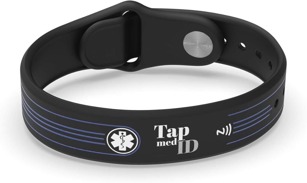 TapMedID Medical ID Bracelet - Medical Alert Bracelet - Emergency Bracelet - Free Online Medical Profile - Edit Information Anytime - No Subscription Required - Silicone Band Fits Wrists 5-9 inches TapMedID Medical ID Bracelet - Medical Alert Bracelet - Emergency Bracelet - Free Online Medical Profile - Edit Information Anytime - No Subscription Required - Silicone Band Fits Wrists 5-9 inches