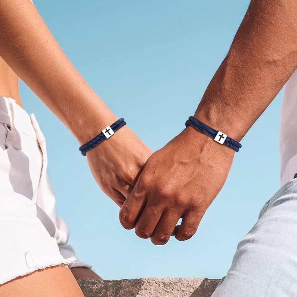 TempBeau Braided Men Rope Cross Bracelet - Adjustable Tree of Life Cord Surfing Bracelet, Handmade Nautical Navy Marine String Bracelet with Metal Knot, Women Bracelets Gifts TempBeau Braided Men Rope Cross Bracelet - Adjustable Tree of Life Cord Surfing Bracelet, Handmade Nautical Navy Marine String Bracelet with Metal Knot, Women Bracelets Gifts