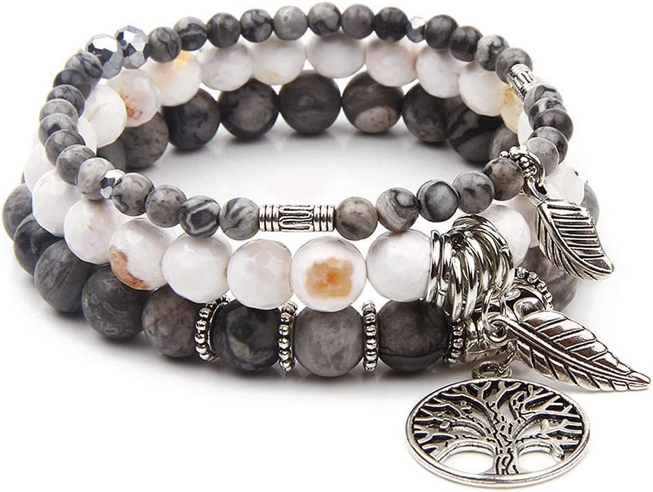 Tree of Life Turquoise Jasper Tibetan Agate Gemstone Chakra Beaded Bracelet | Beach Charm Bracelet Set - Ocean Jewelry…… Tree of Life Turquoise Jasper Tibetan Agate Gemstone Chakra Beaded Bracelet | Beach Charm Bracelet Set - Ocean Jewelry……