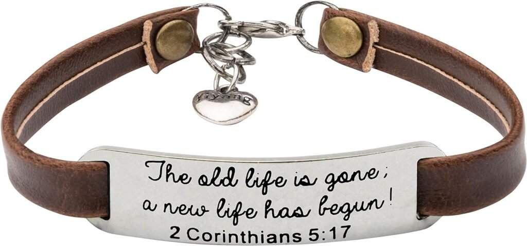 UNQJRY Leather Bracelet for Women Teens Christian Engraved Ornament Jewelry Gift Inspirational Vintage Stretch Religion Bible Verse Christmas Gifts UNQJRY Leather Bracelet for Women Teens Christian Engraved Ornament Jewelry Gift Inspirational Vintage Stretch Religion Bible Verse Christmas Gifts