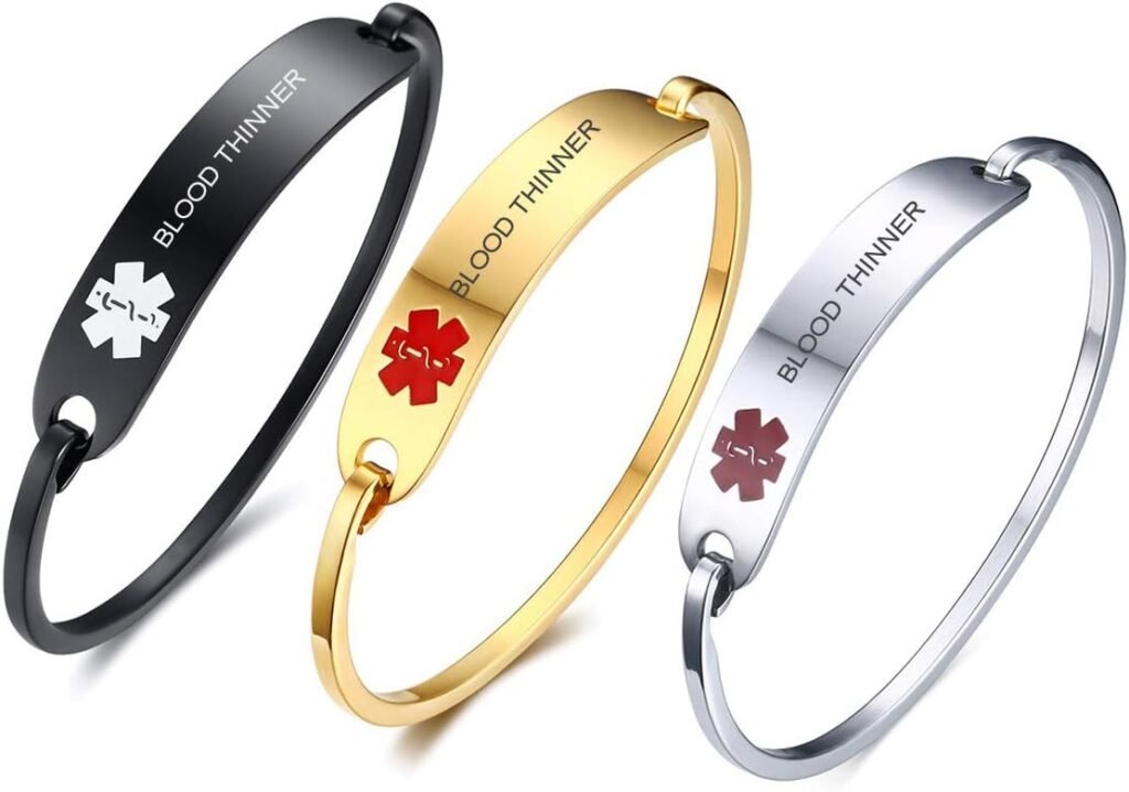 VNOX Free Custom Engraving-Stainless Steel Medical Alert ID Bangle Bracelet VNOX Free Custom Engraving-Stainless Steel Medical Alert ID Bangle Bracelet