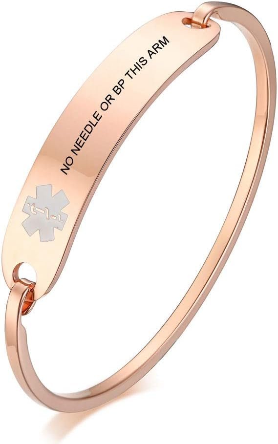 VNOX Free Custom Engraving-Stainless Steel Medical Alert ID Bangle Bracelet VNOX Free Custom Engraving-Stainless Steel Medical Alert ID Bangle Bracelet